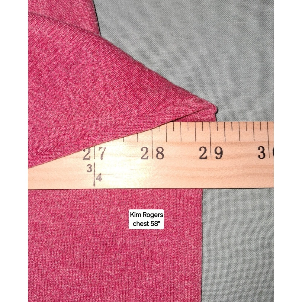 Kim Rogers Perfectly Soft Top, 2X, Red, 3/4 Sleeve, Red, 30" long - Picture 3 of 5